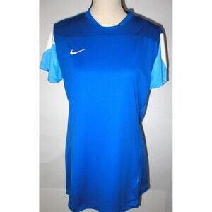 NWT New Womens Nike L Shirt Top Blue White Dri Fit Performance Blue Run Workout